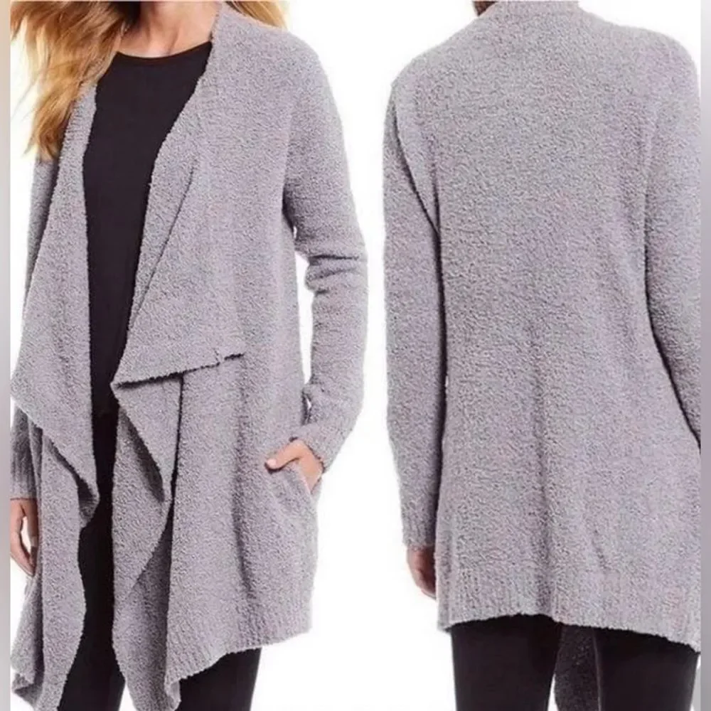 UGG Light Gray Open-Front Draped Phoebe Cardigan